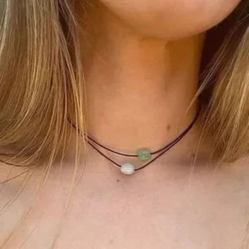 Boho stone necklace? N1599